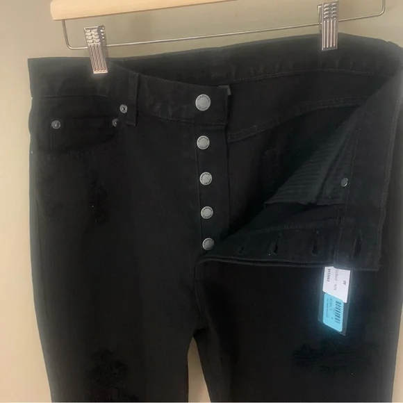 NWT CARMAR Emelia High Rise Black Straight Leg Crop Distressed Jeans Size 30 - Picture 11 of 13